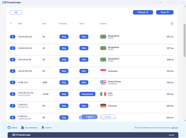 socks5 proxy server list