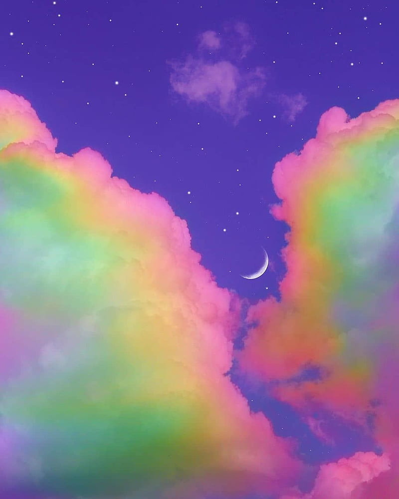 aesthetic rainbow background