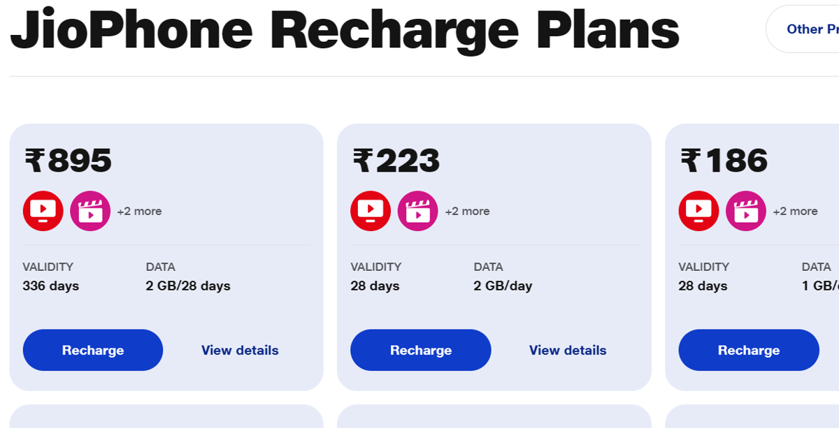 jio mobile recharge