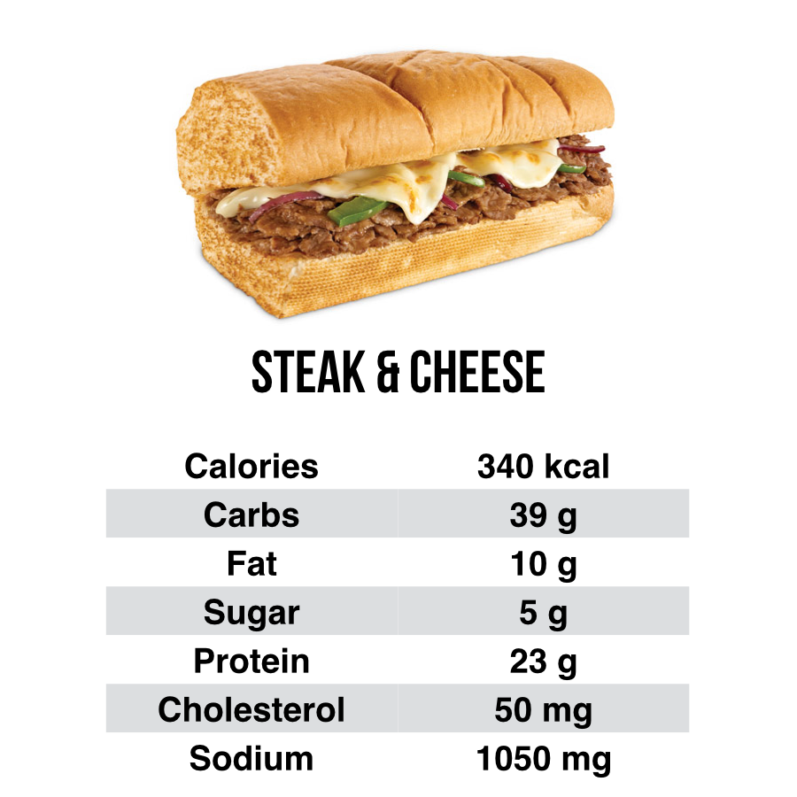 subway steak and cheese nutrition