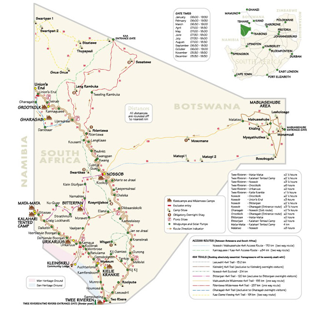 map kgalagadi transfrontier national park