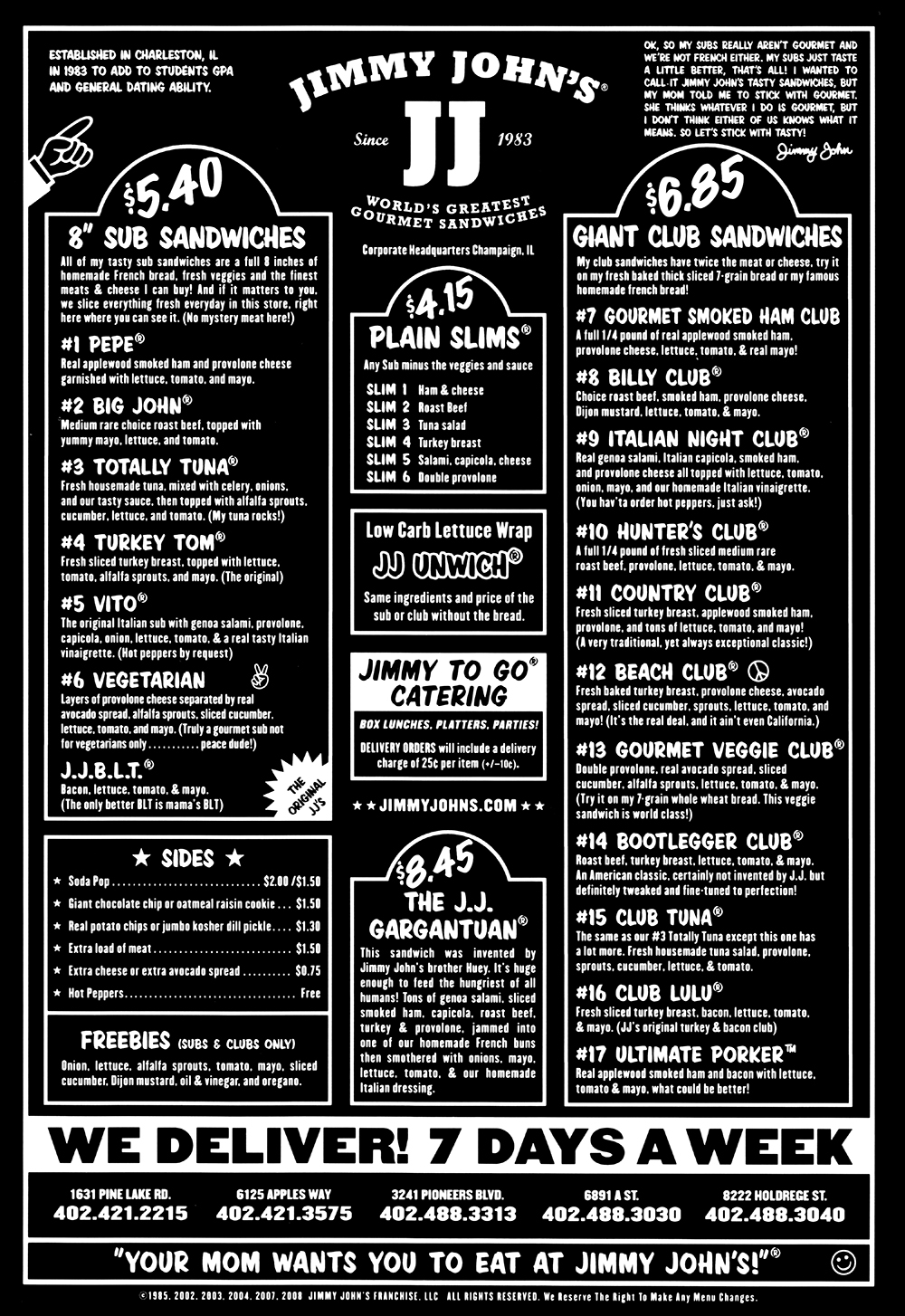 jimmy johns menu