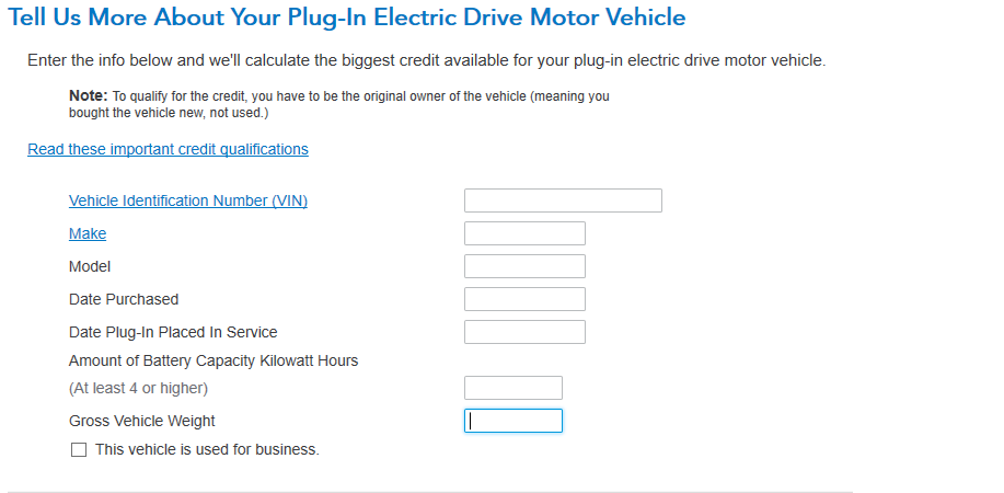 turbotax tesla credit