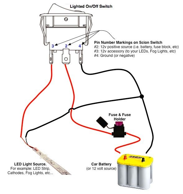 wiring diagram for 4 pin rocker switch