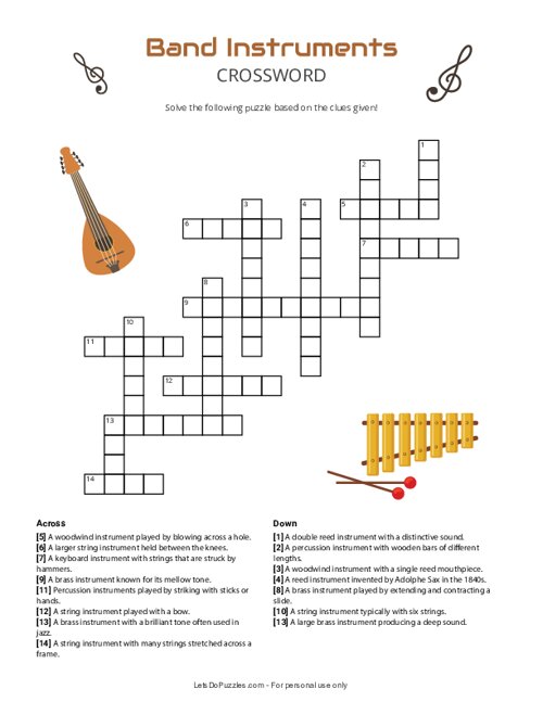 percussion instrument crossword