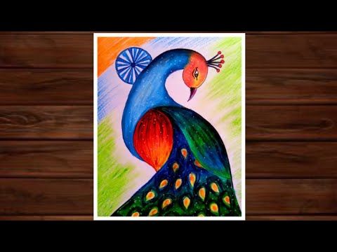 republic day drawing peacock