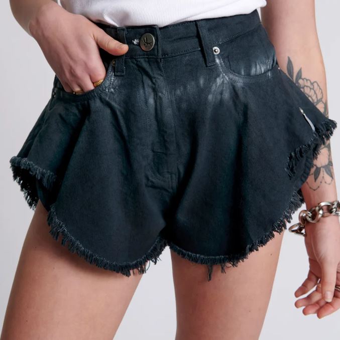 flippy denim shorts