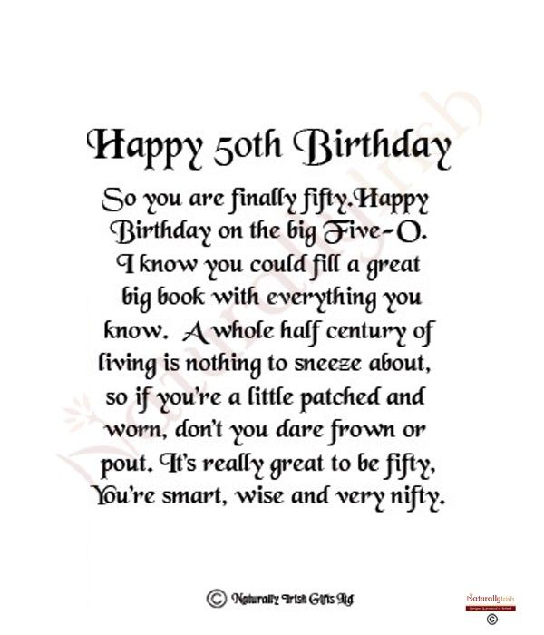 50th birthday funny poems