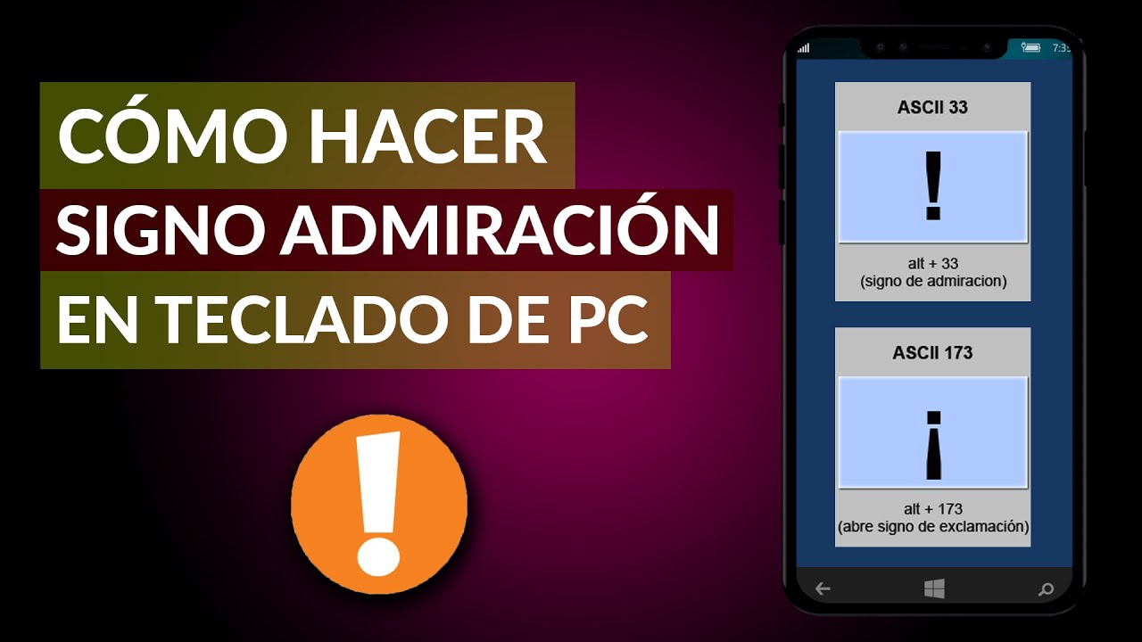 como poner signo de admiracion en teclado
