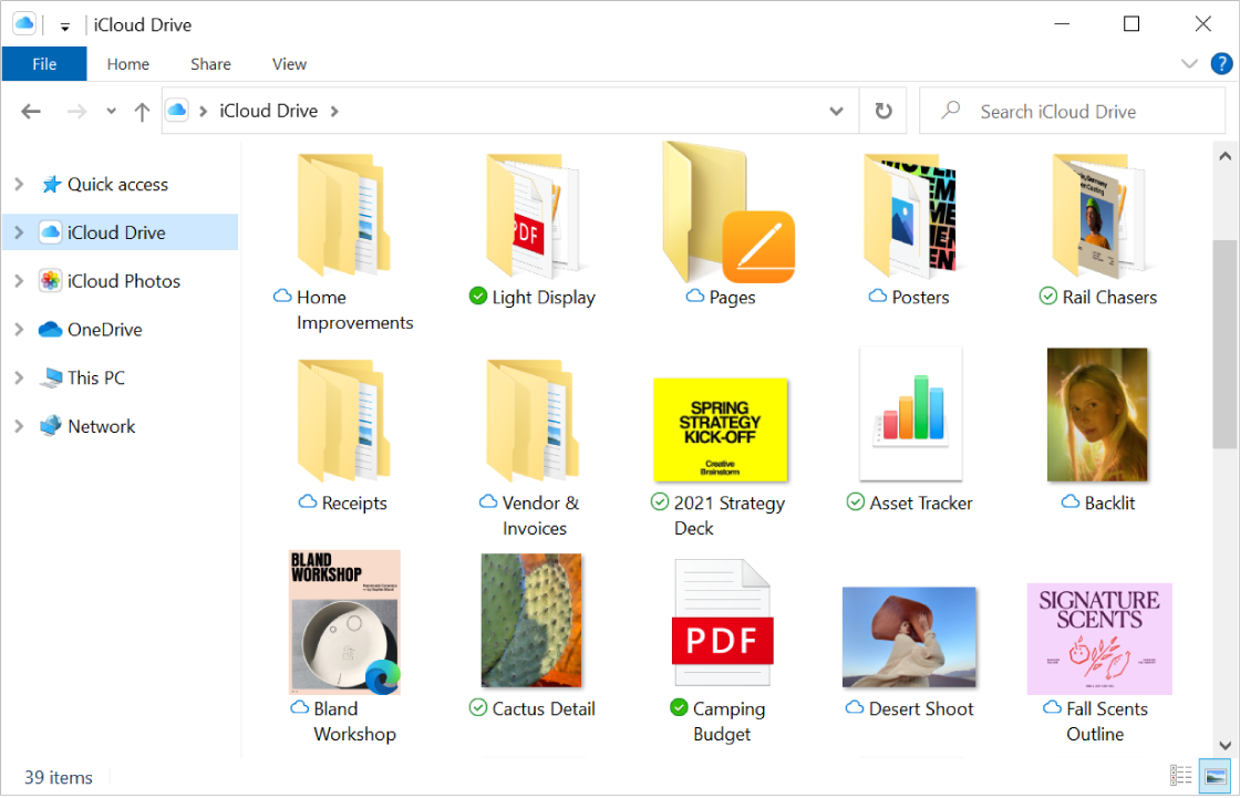 icloud download folder
