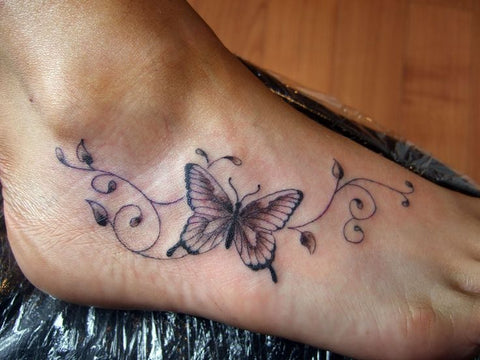 butterfly tattoo for foot