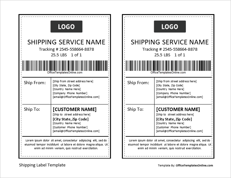 address label template word