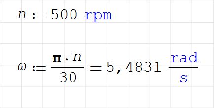 convert rpm to rad/s