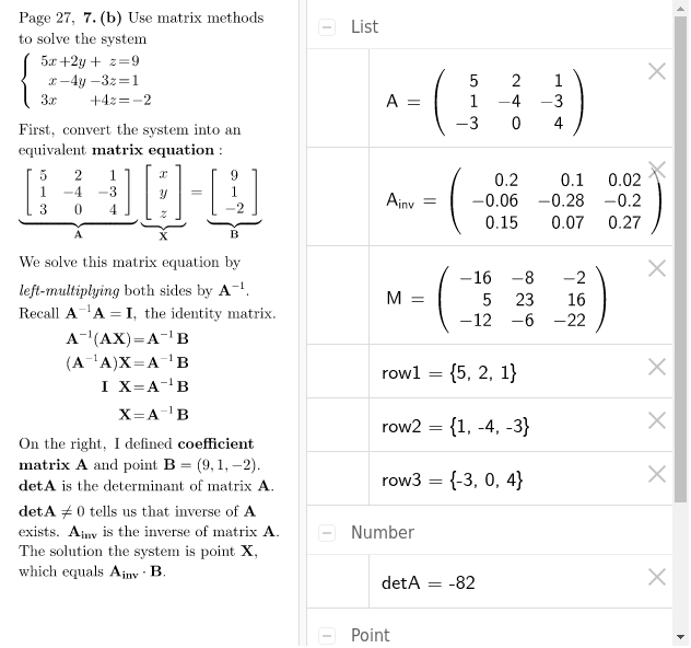 equation to matrix calculator