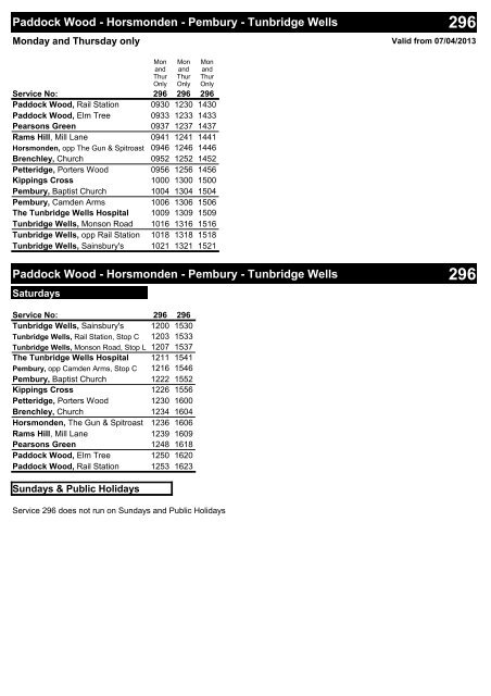 bus times tunbridge wells