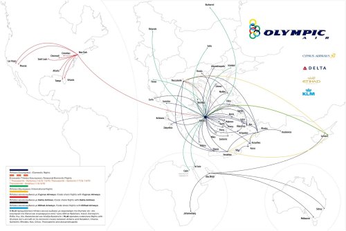 olympic airlines route map