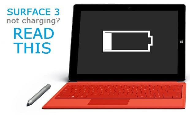 surface pro 3 battery not charging