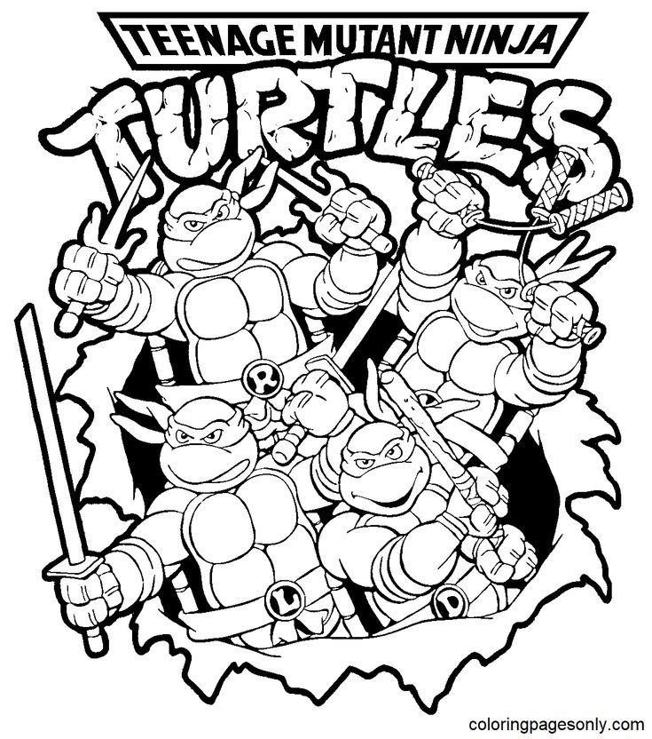 ninja turtle colouring in