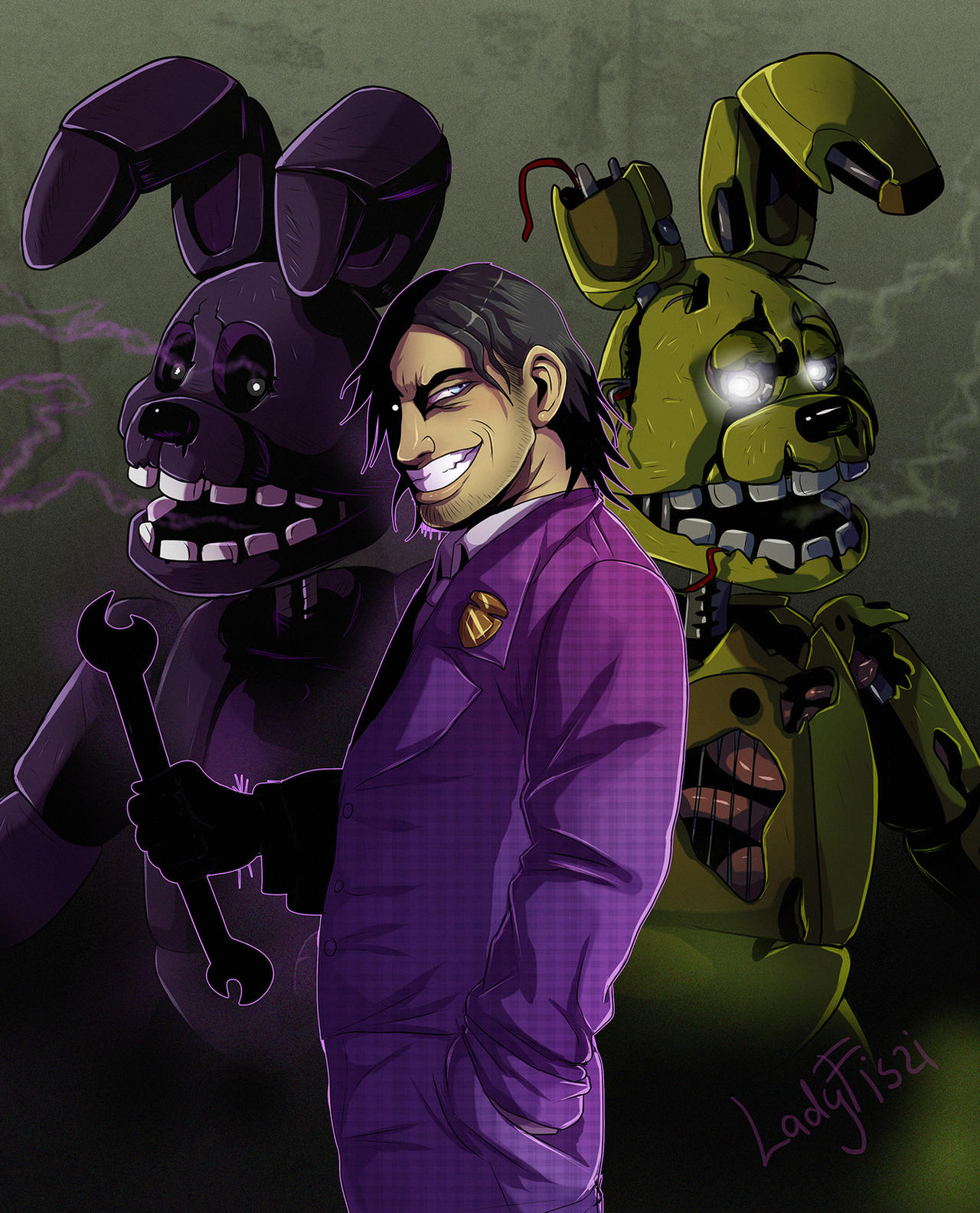 fnaf purple guy art