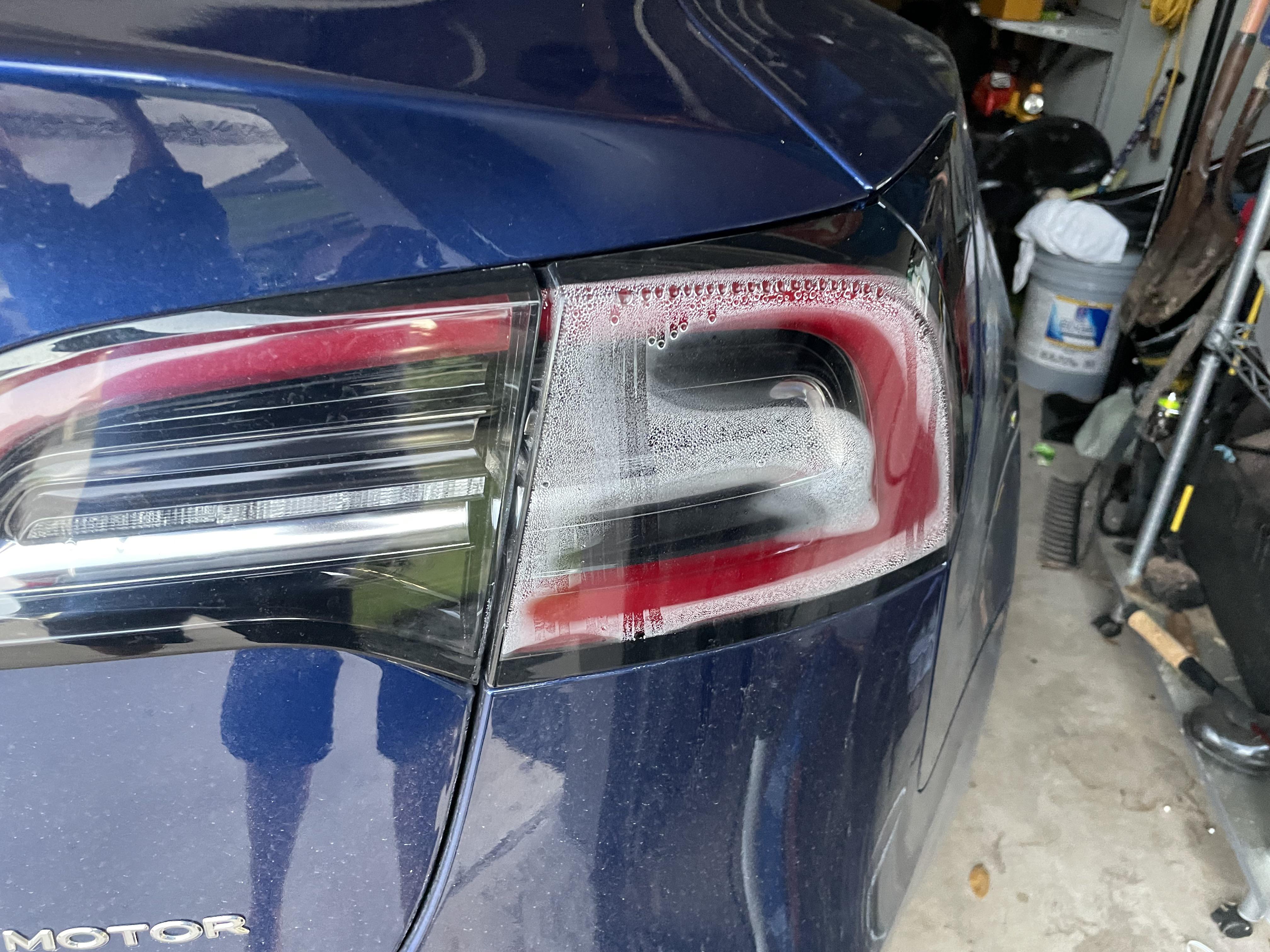 condensation in tail light tesla