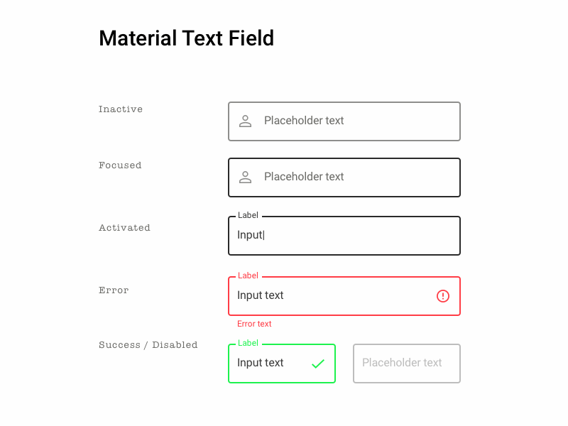 textfield material ui