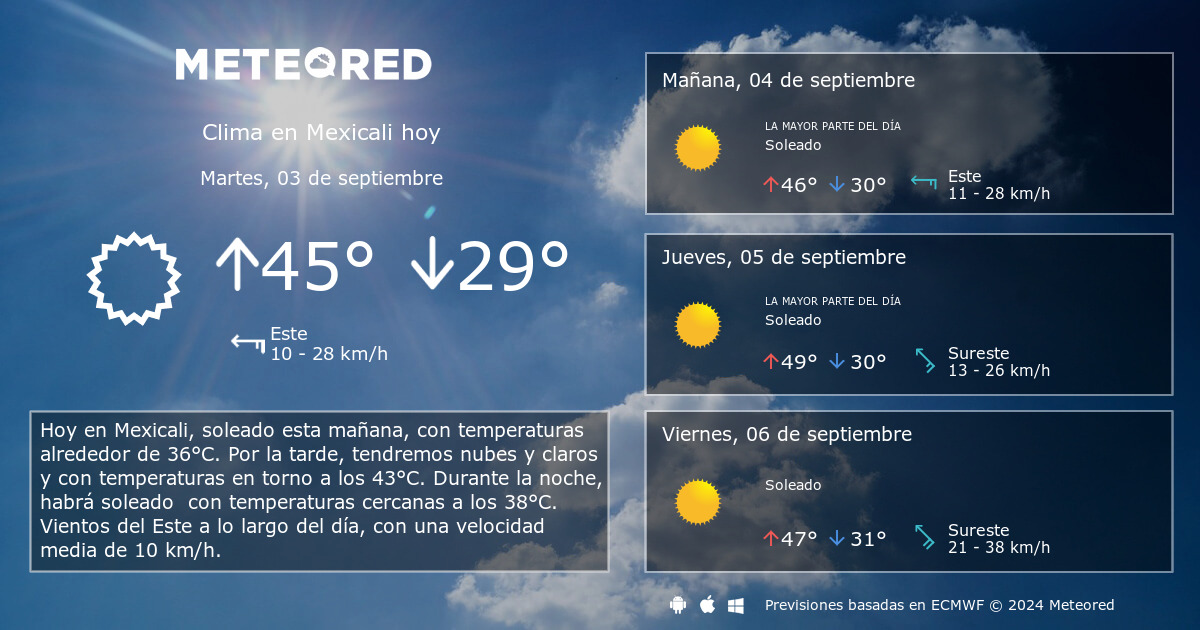 el clima para mexicali