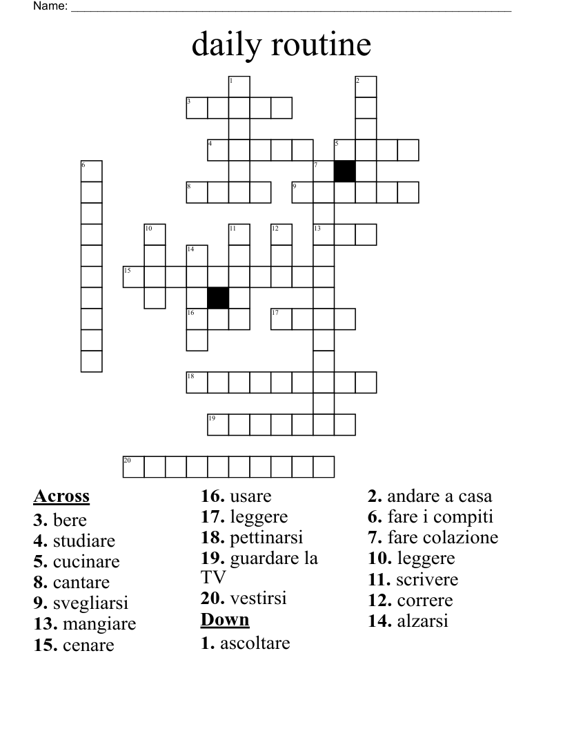 routine crossword clue