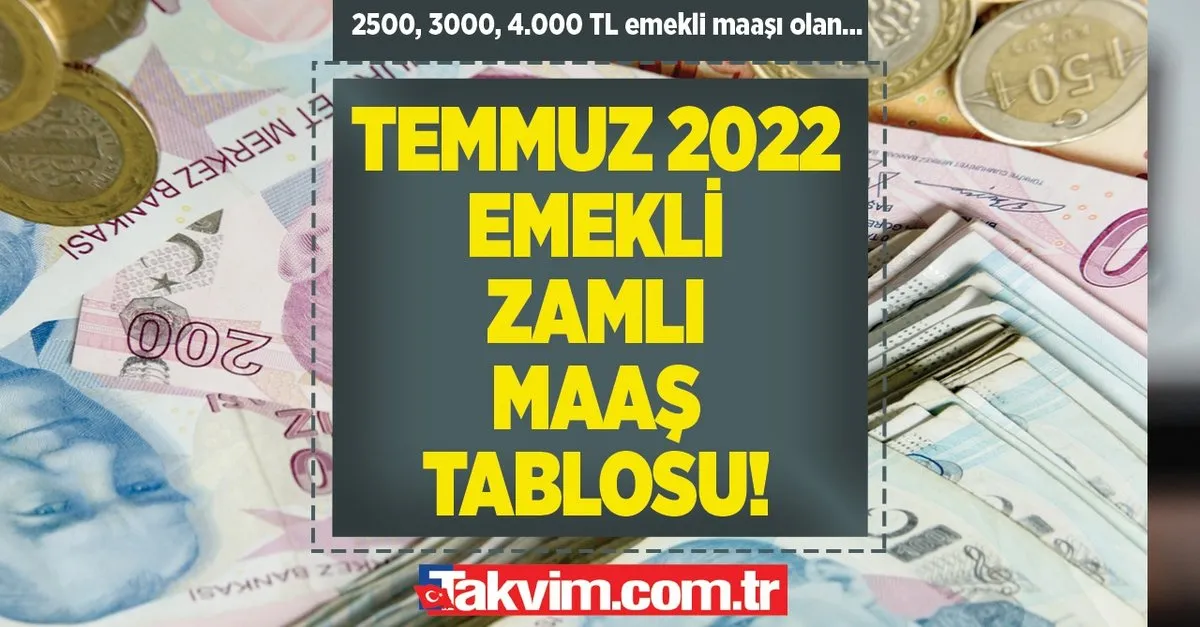 2022 temmuz emekli maaş zammı