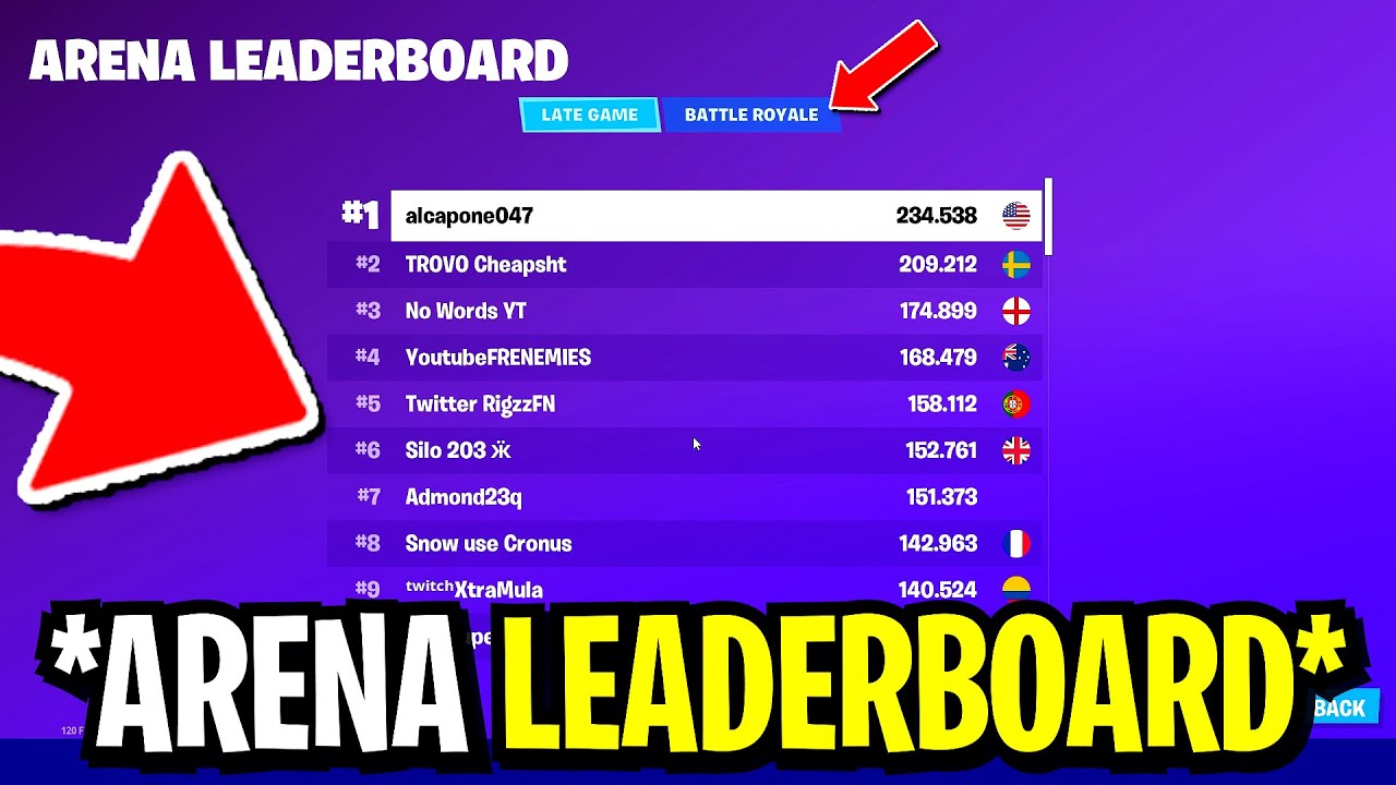 fortnite rank leaderboard