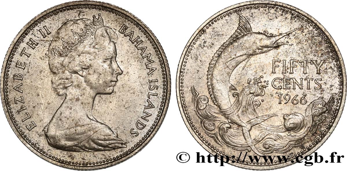 1966 bahamas 50 cents