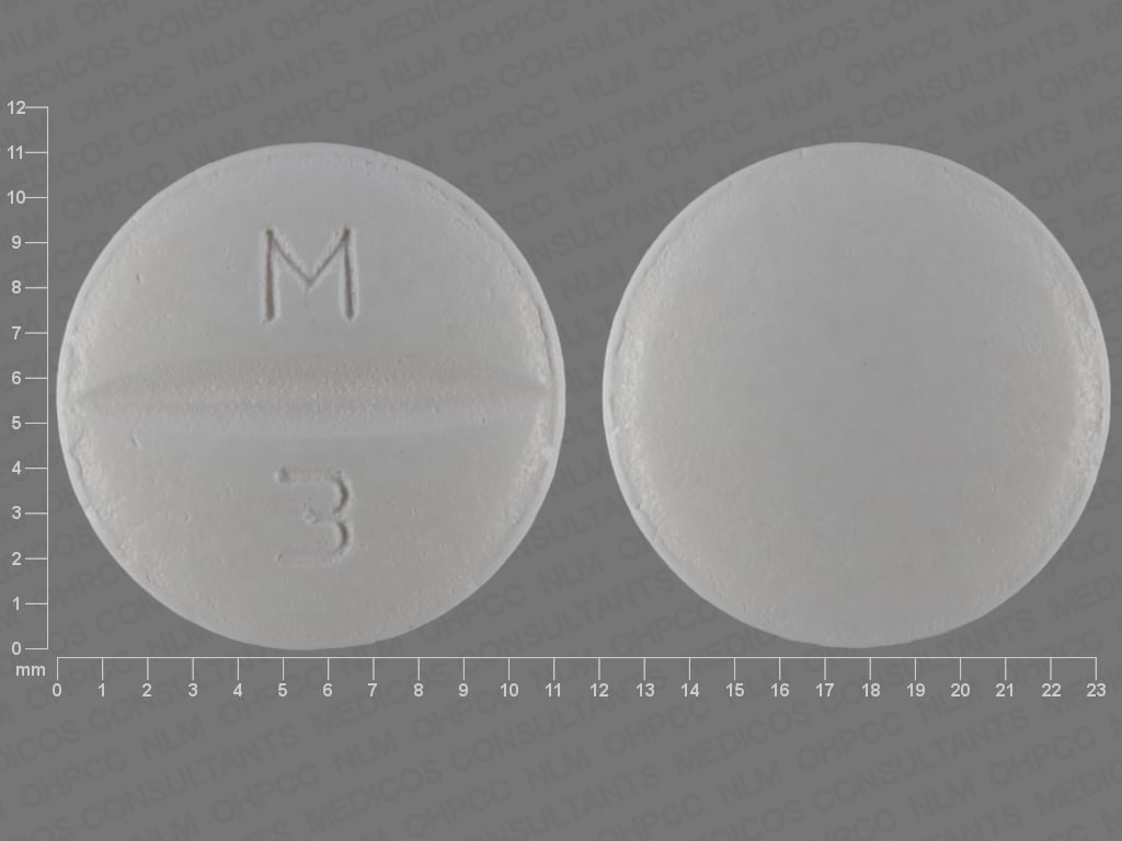 white round pill with 3 on it