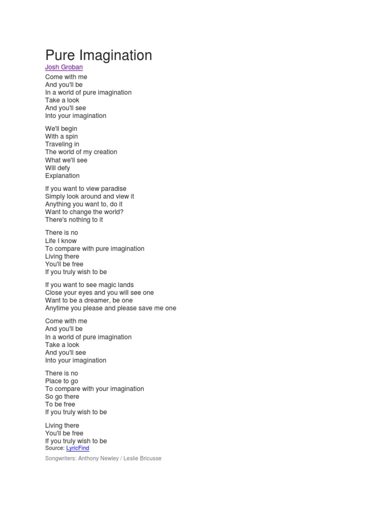 pure imagination lyrics