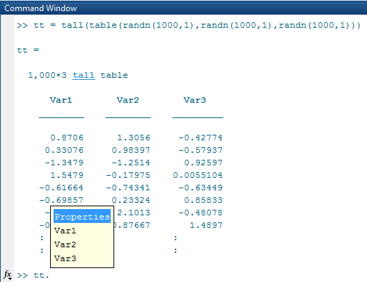 matlab table to array