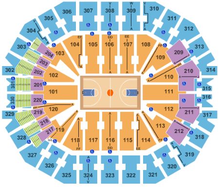 yum center seating chart with seat numbers