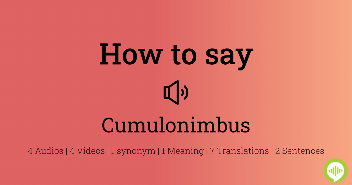 cumulonimbus pronunciation