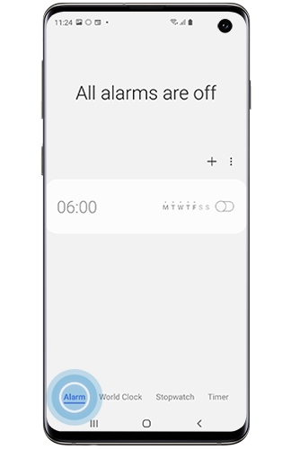 alarm clock on samsung