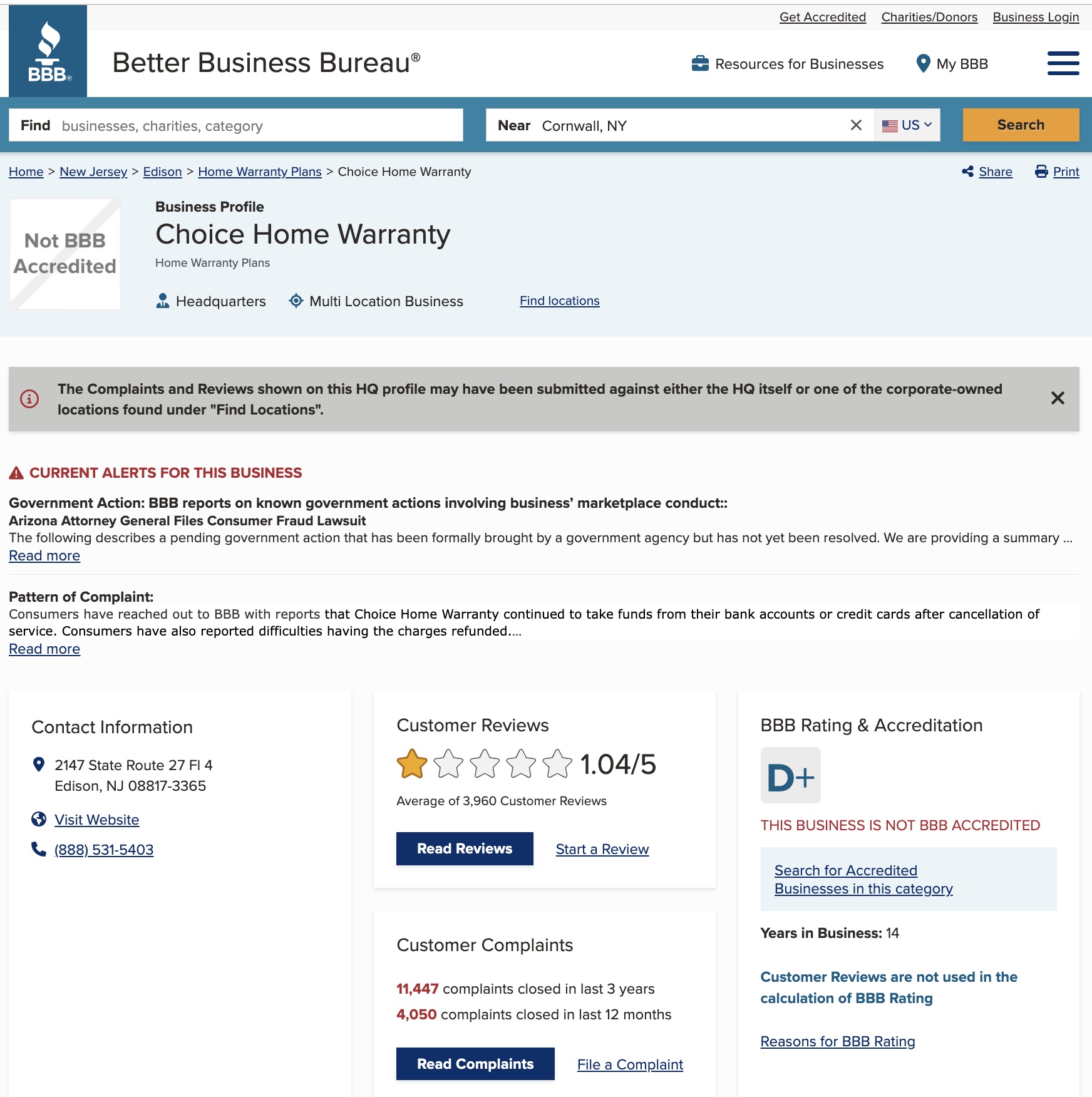 home warranty reviews bbb