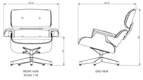 eames lounge chair top view