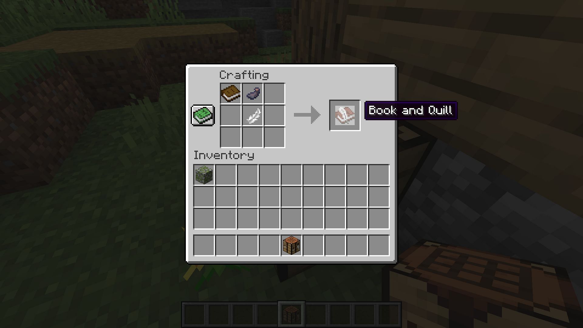 minecraft book and quill crafting