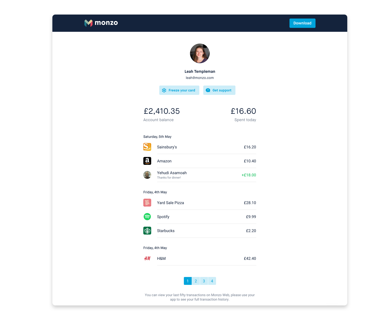 monzo app login