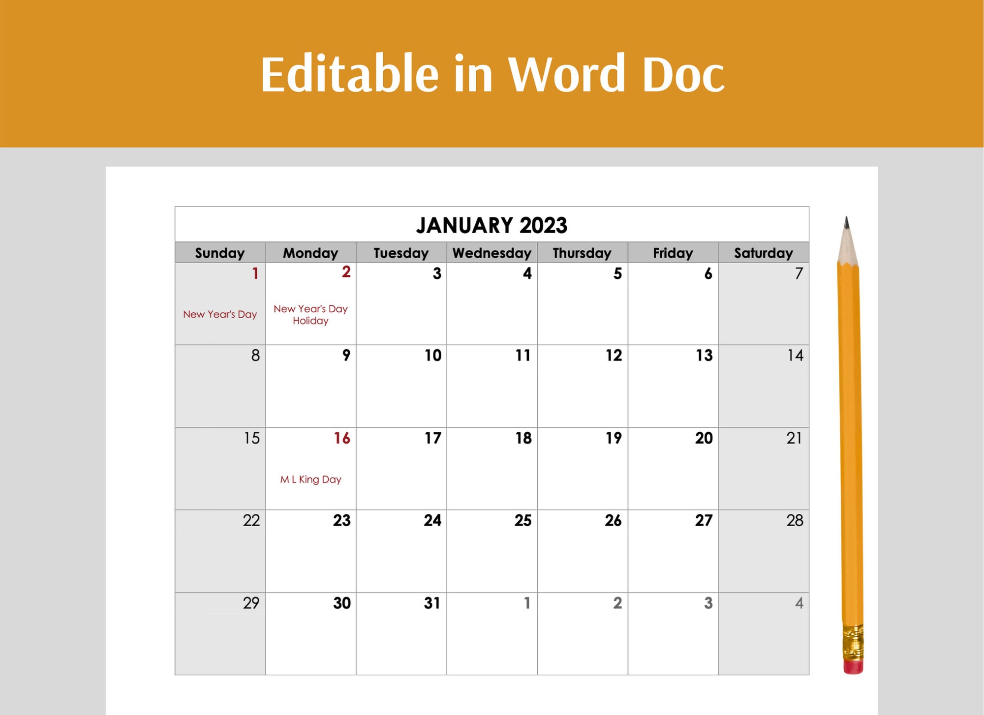 calendario 2023 editable word