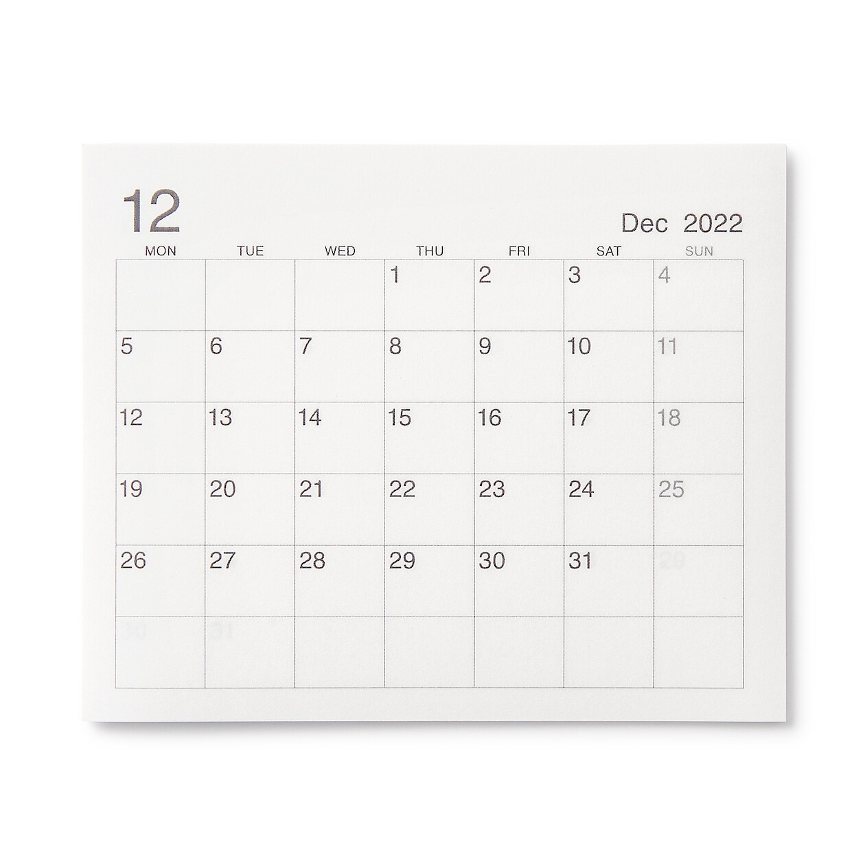 muji calendar