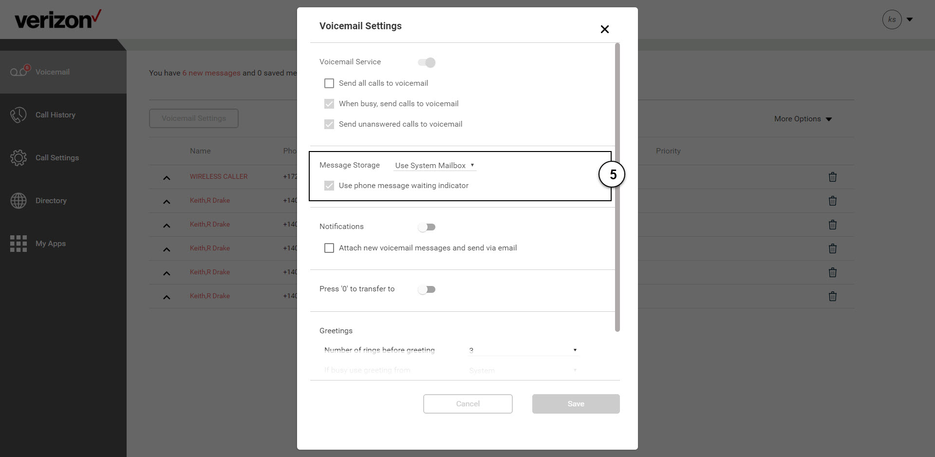 verizon wireless voicemail options