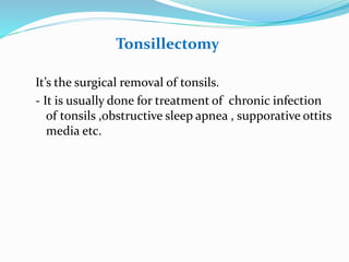 nursing management of tonsillectomy ppt