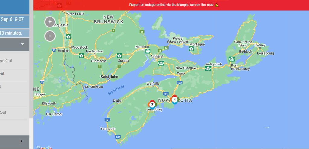 nspower outage map