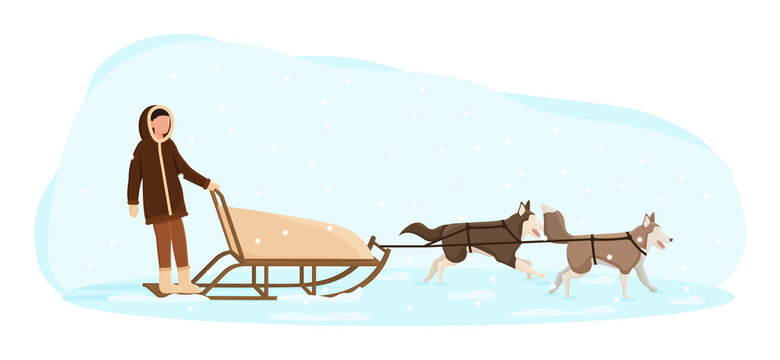 dog sled clipart