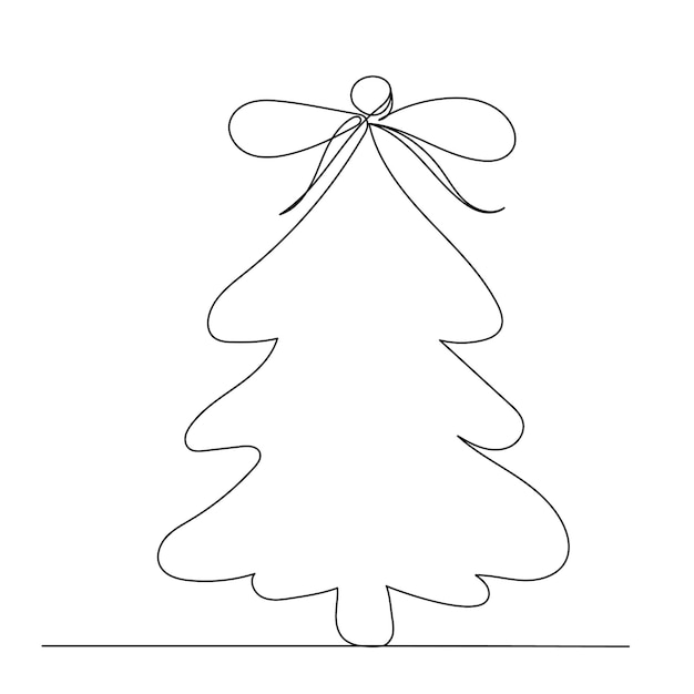 christmas tree drawing outline