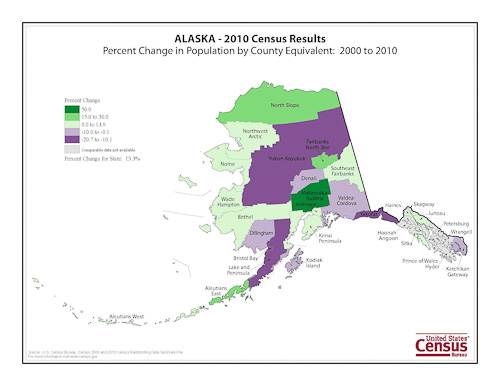 population of cities in alaska