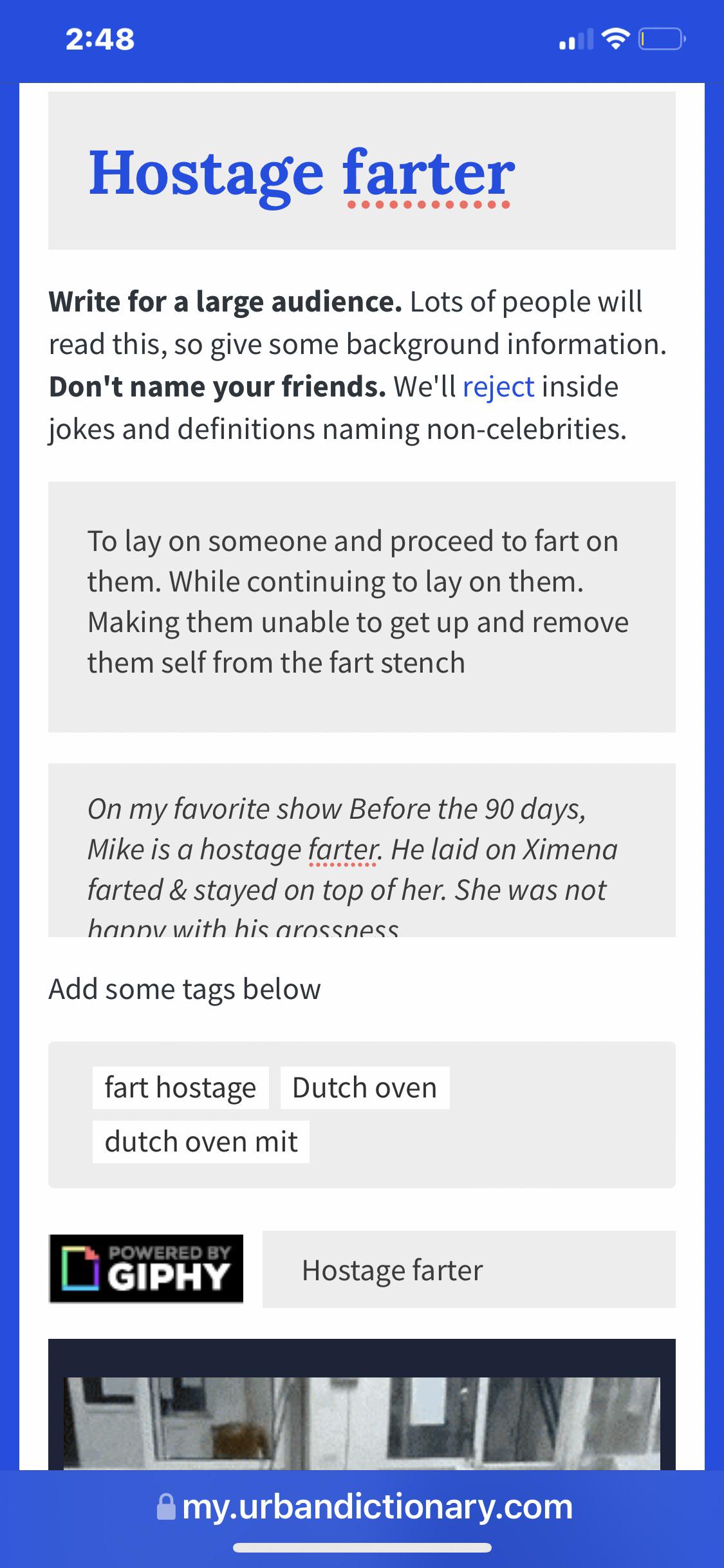 dutch oven urban dictionary