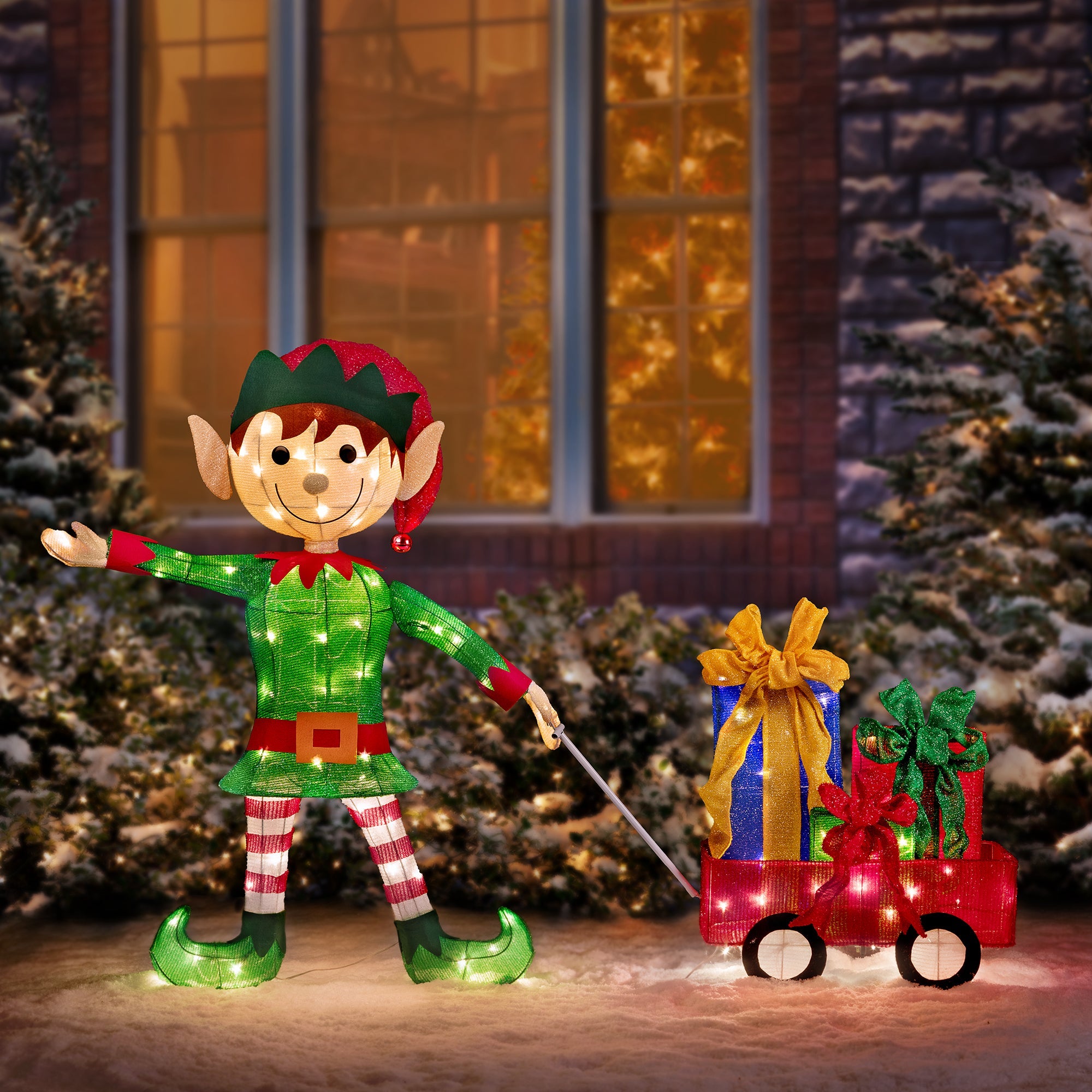 outdoor christmas elf decorations